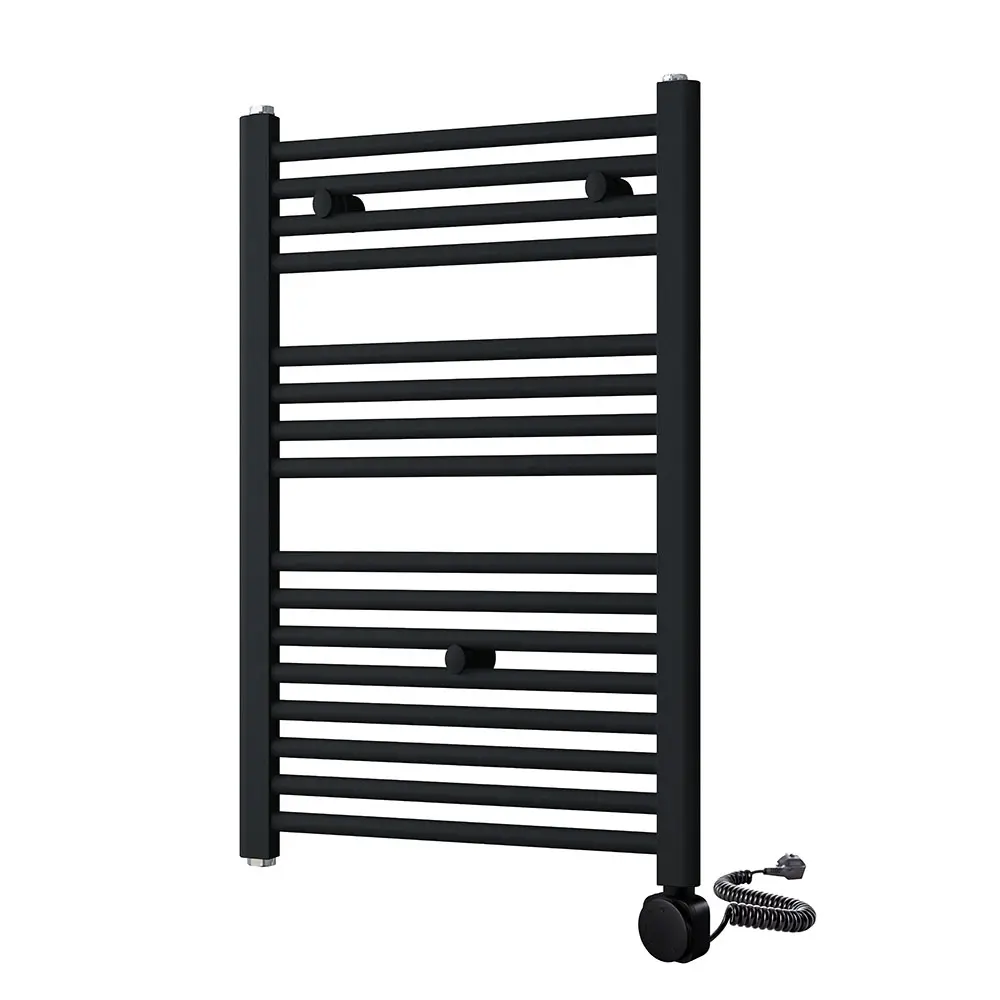 Kibath secatoallas radiador eléctrico de 80 cm x 50 cm negro mate de acero