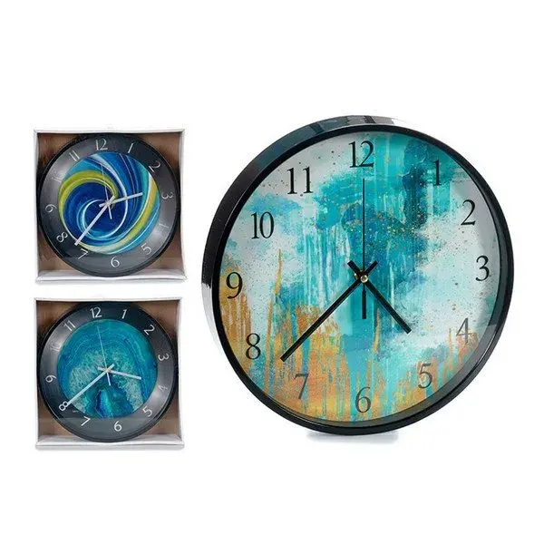 Reloj de Pared Negro 3 (30 x 4 x 30 cm) con Mecanismo Silencioso