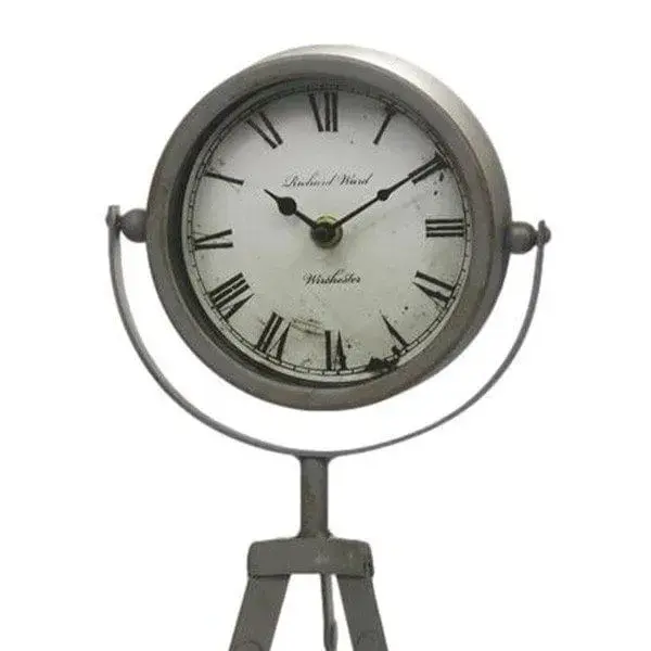 Reloj de mesa trípode 42 cm gris con Pilas Incluidas