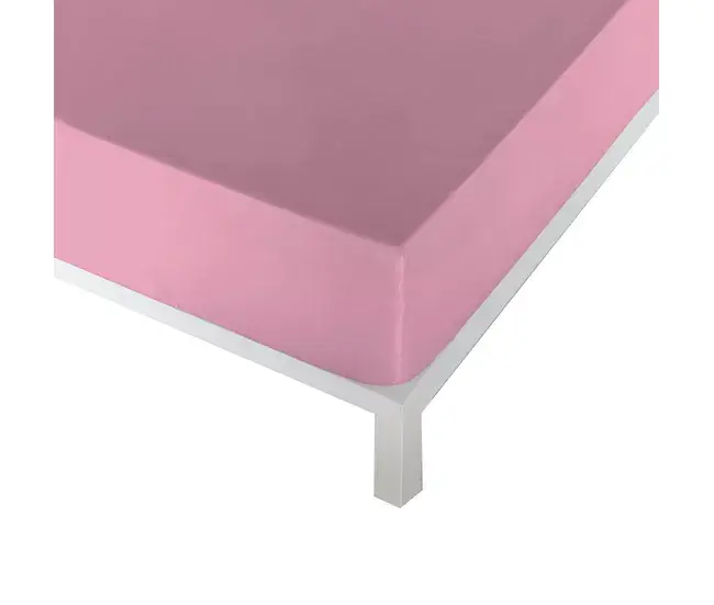 Fundas de almohada bordadas Sábana Bajera Ajustable Naturals BAJERA (DRAP HOUSSE) Rosa obvio 90 x 190/200 cm (Cama de 90)