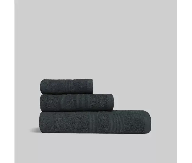 Toalla Sábana (100x150cm) Negro Donegal Collections - Conjunto de 4 Piezas