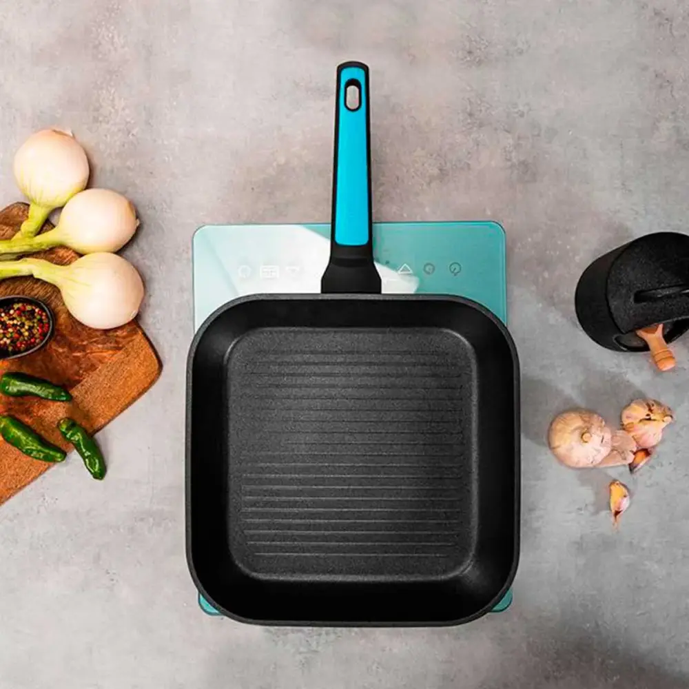 Exprimidor de Cítricos Sartén grill Cecotec Polka Platinum 28 Grill Thunder negro/azul Ø28 cm