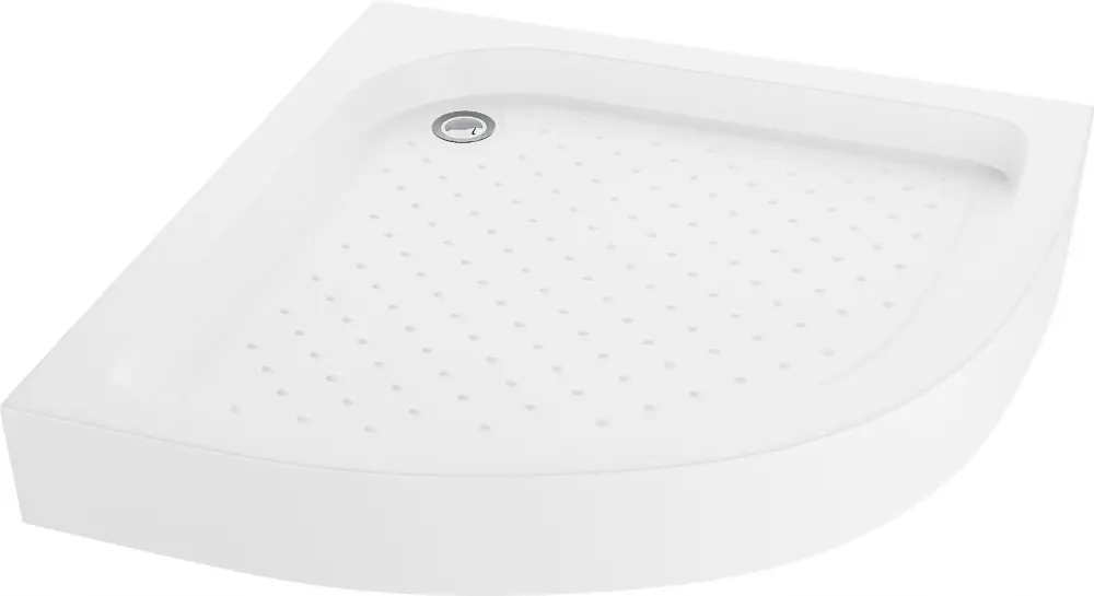 Plato de ducha antideslizante 70x70cm, semicircular blanco