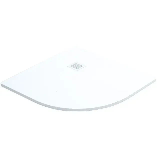 Plato de ducha mineral aligerado coat blanco 1/4 círculo 80x80 cm