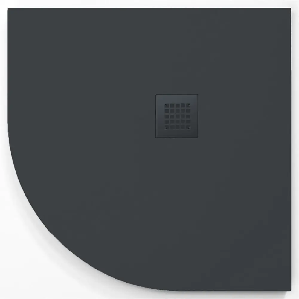 Plato de ducha onda curve antracita 90x90 cm (radio 50) rejilla color STANO