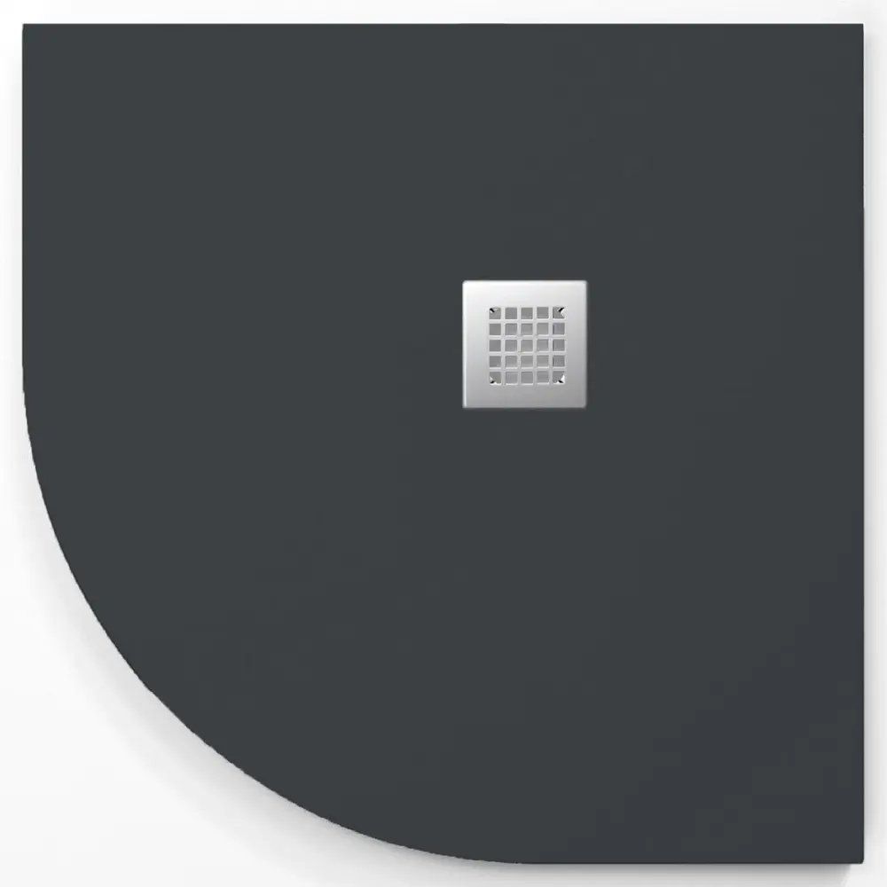 Plato de ducha onda curve antracita 90x90 cm (radio 50) rejilla inox STANO