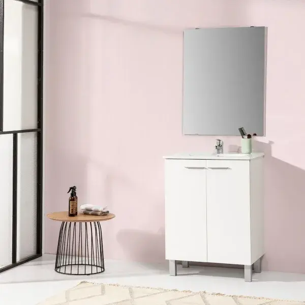 Mueble De Baño Blanco 60 cm Basic