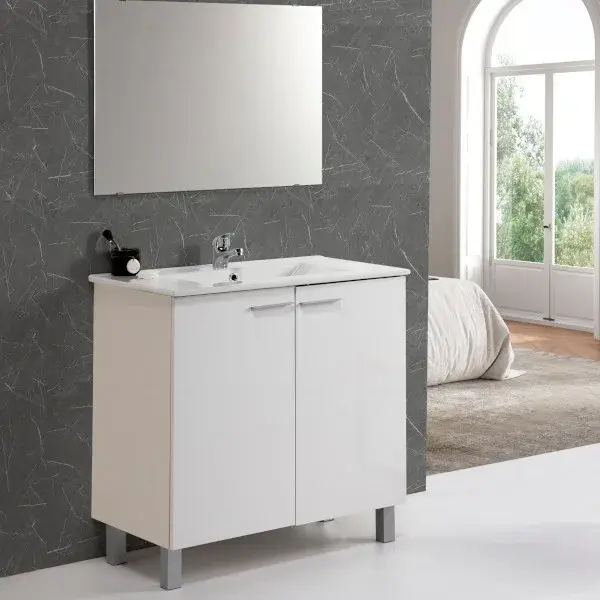 Mueble De Baño Blanco 80 cm Basic