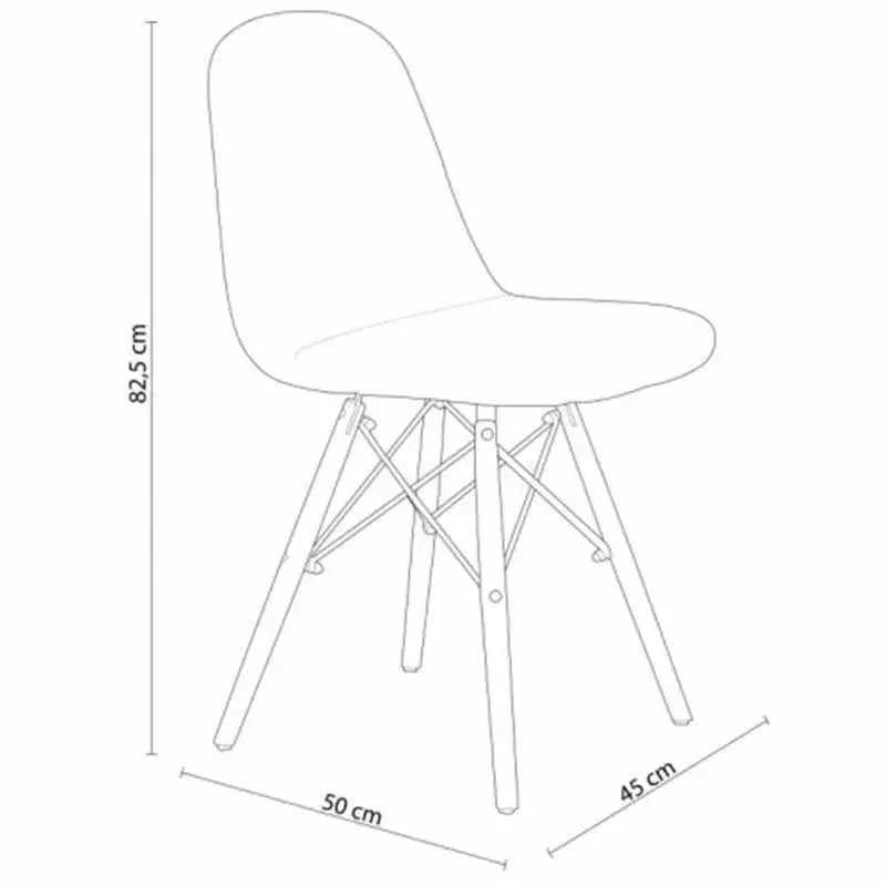 Banco de Banco Silla de comedor Sau tapizado de crochet gris 82,5x45x50 cm