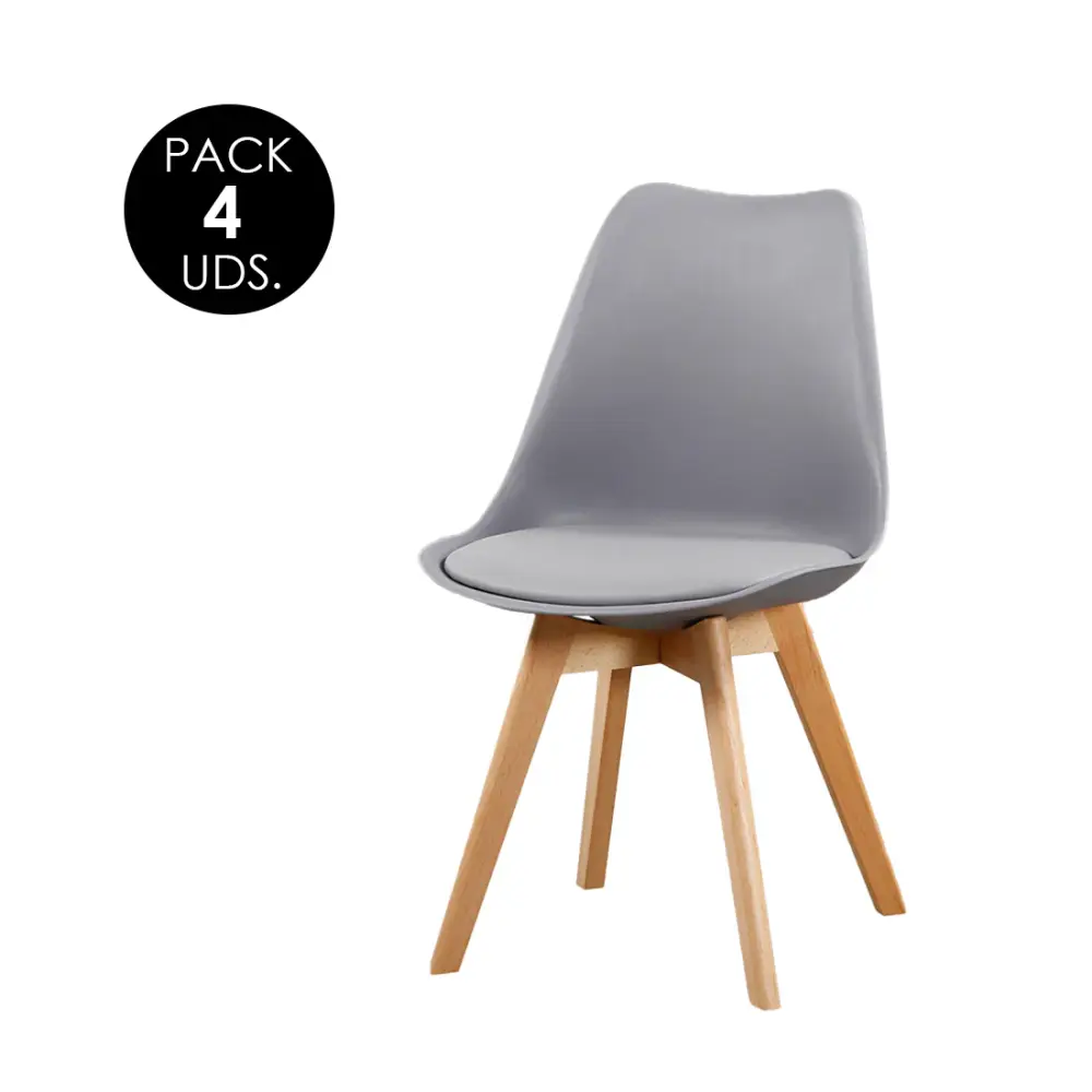 Sillas de Comedor Modernas y Confortables, Fina Gris Lavable Mano