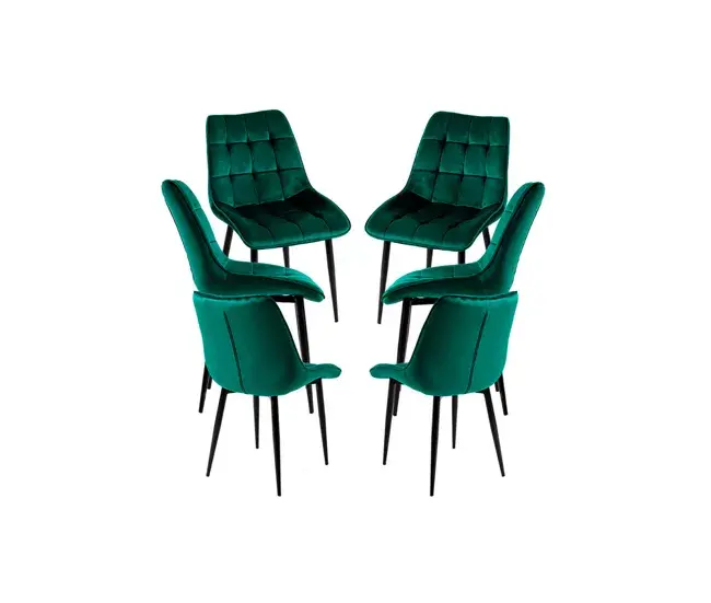 Taburete Alto Pack 6 Sillas Cade Terciopelo - Verde