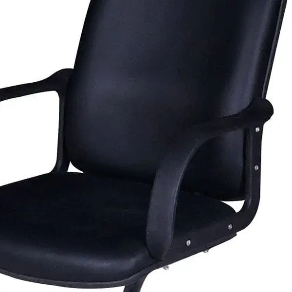 Taburete Ajustable Sillón de oficina Director polipiel negro / cromo