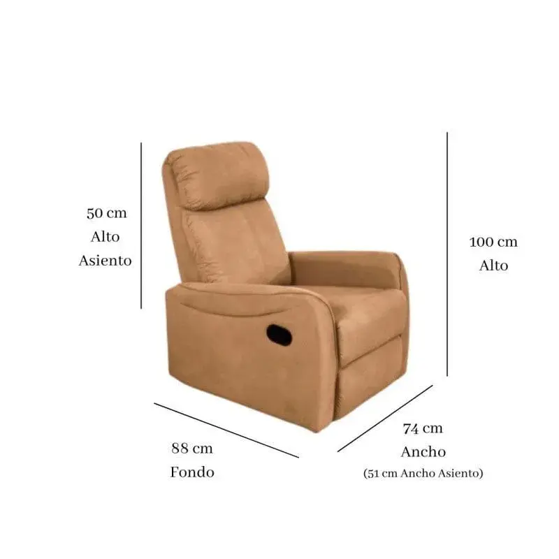 Butaca relax Carlin Jarama crema 100x74x88 cm