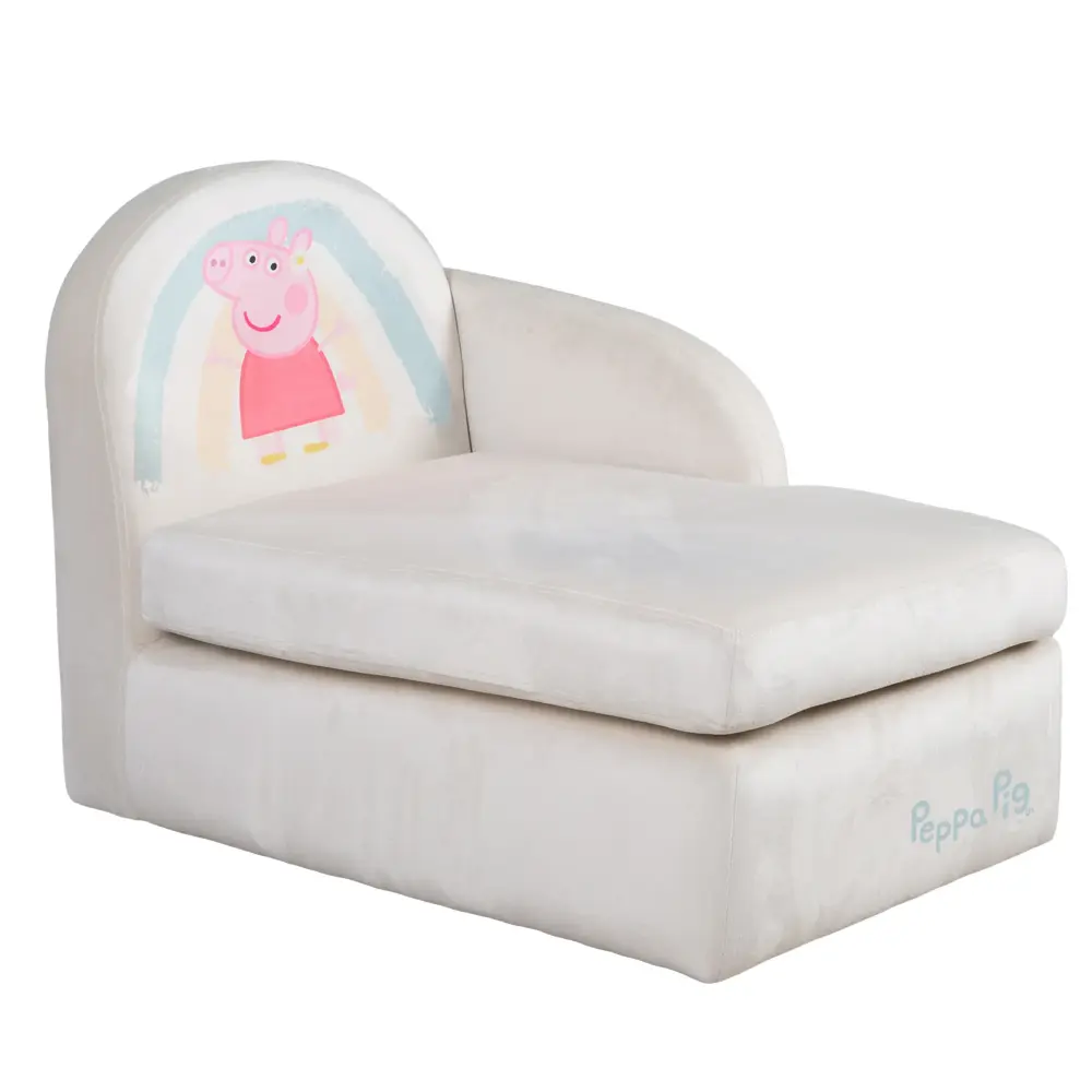 Children's Lounge Sofa 'Peppa Pig' Armrest - Beige Felpa Cover - Peppa Print