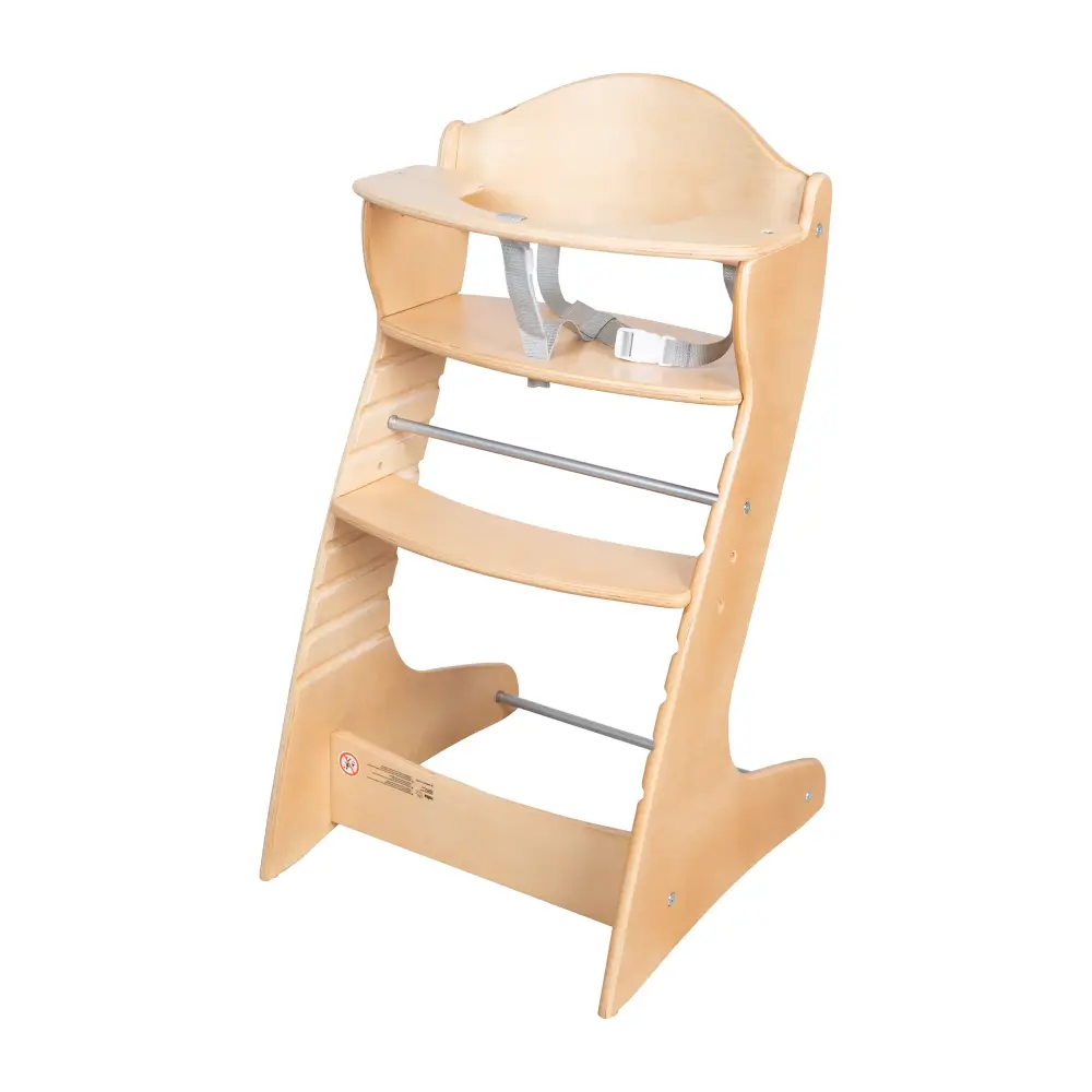 Seggiolone pappa 'Chair Up', seggiolone per neonati e bambini, legno, naturale