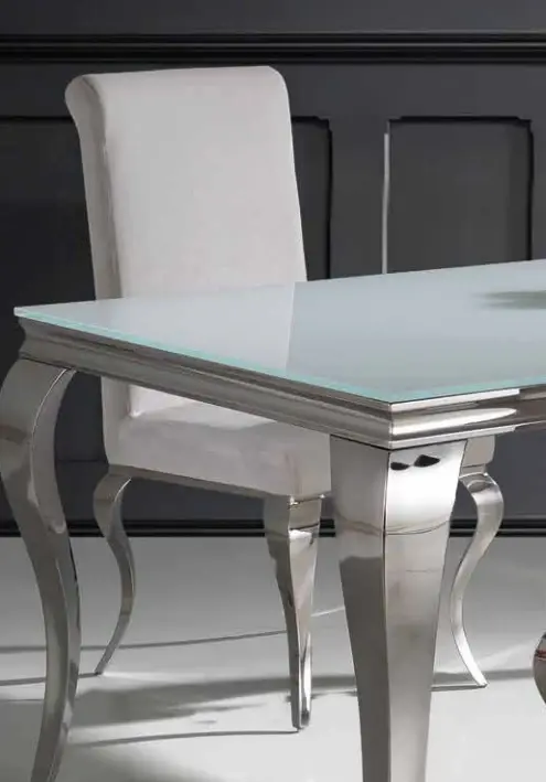 SILLA ACERO TAPIZADO PU-BLANCO Terciopelo