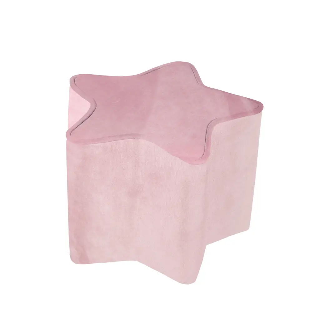 Taburete infantil en forma de estrella 'Lil Sofa', cómodo, terciopelo Mauve, Pouf
