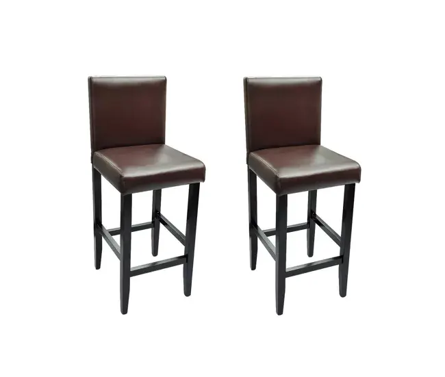 vidaXL Taburetes de cocina 2 unidades cuero sintético marrón tenebroso