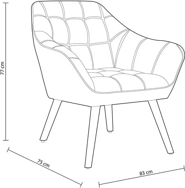 Sillón Olden 1 plaza mostaza 77x83x75 cm