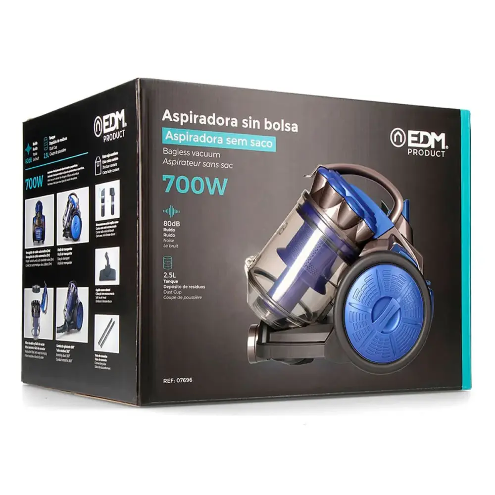 Aspiradora Vertical Aspirador de trineo EDM 700W tecnologí multiciclónica sin bolsas