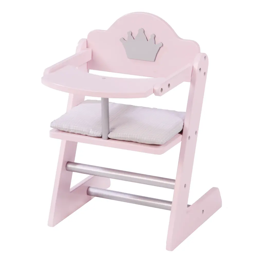 Organizador de Juguetes Trona para muñecas 'Prinzessin Sophie', para muñecas y muñecos bebé, rosa/plata con corona