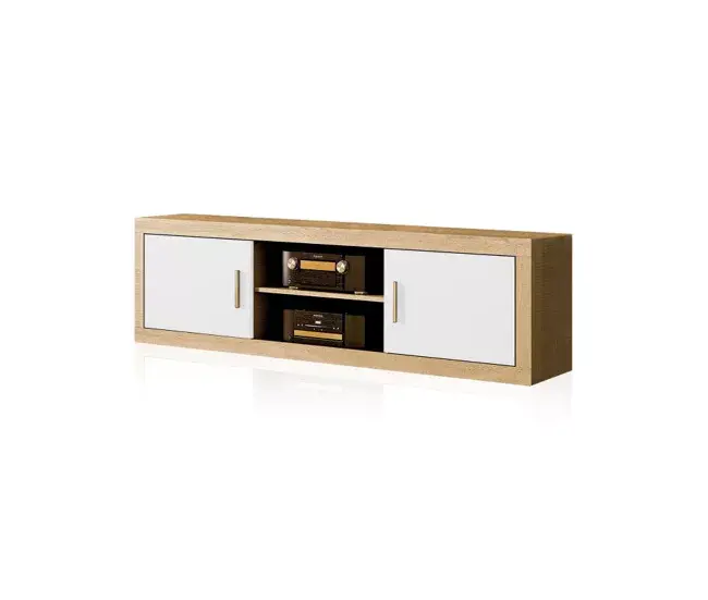 Módulo bajo Nuka 2 puertas Cambria - Blanco 180 x 50 x 41,4 cm