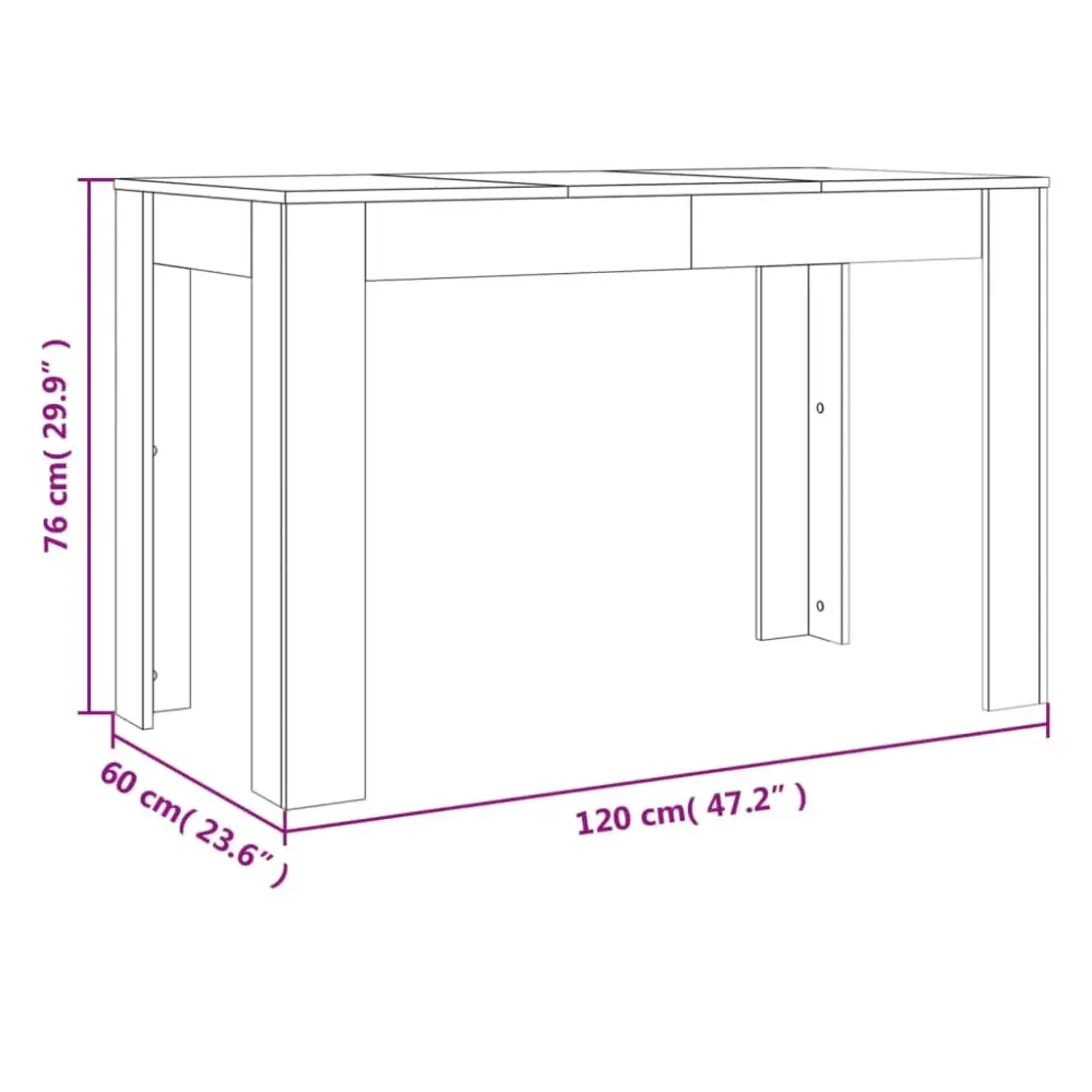 Mesa de comedor Granada rectangular 76x120x60 cm