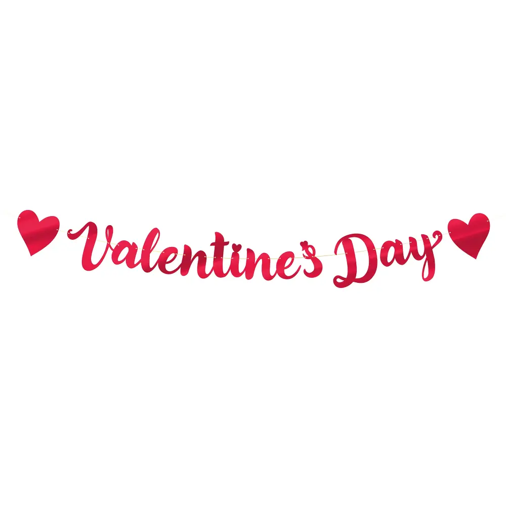 Pancarta San Valentín roja 140cm