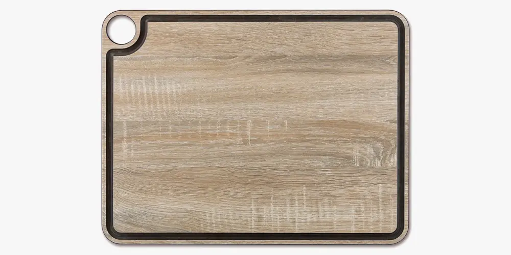 Juego de Afilado Planche à découper décors bois avec rigole 427 x 327 mm