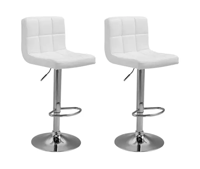 Lote de 2 taburetes de bar blancos MIKE | Plegable | Portátil