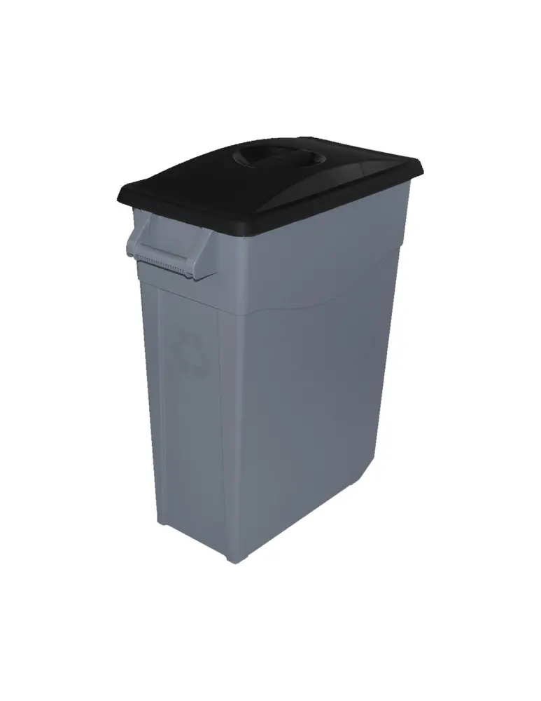 Cubo de Reciclaje 65 l - tapa cerrada | negro | contenedor de basura denox 65, 85 y 110 - d