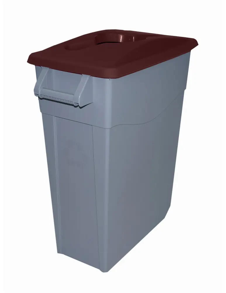 65 l - tapa abierta | marrón | contenedor de basura denox 65, 85 y 110 - Diseño Compacto