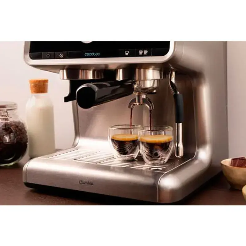 Freidora de Aire Cafetera express Cecotec Power Espresso 20 Barista Cream 1550W 20 bares inox