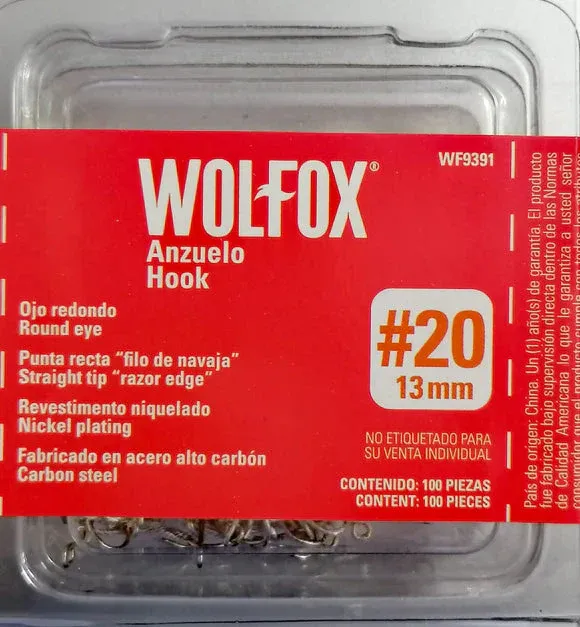 ANZUELO #20 "WOLFOX" (X 12 PCS)