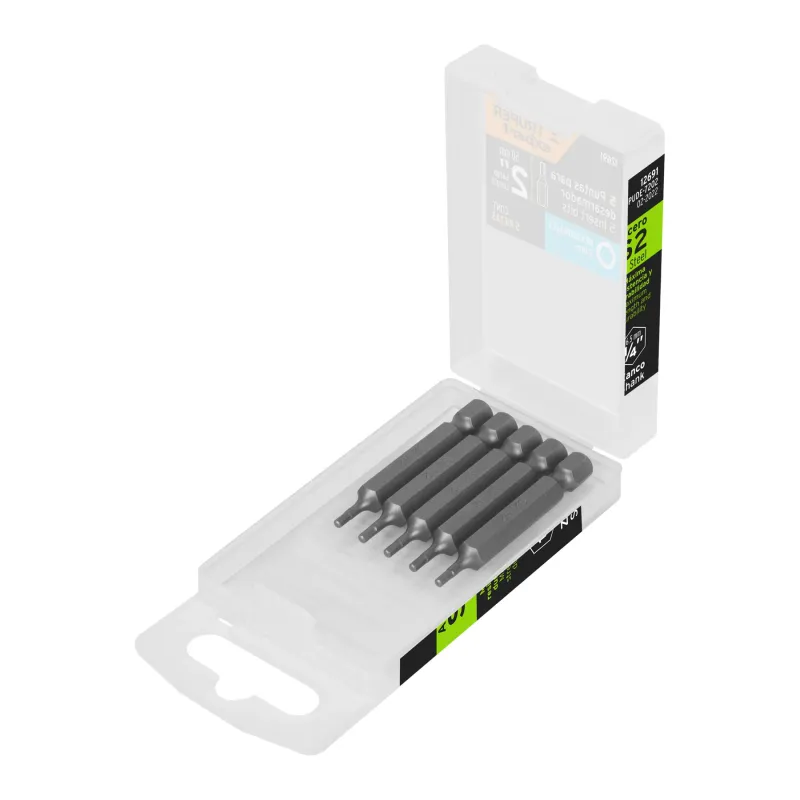 ESTUCHE CON 5 PUNTAS HEXAGONALES DE 2 MM AMPLIO 2', EXPERT