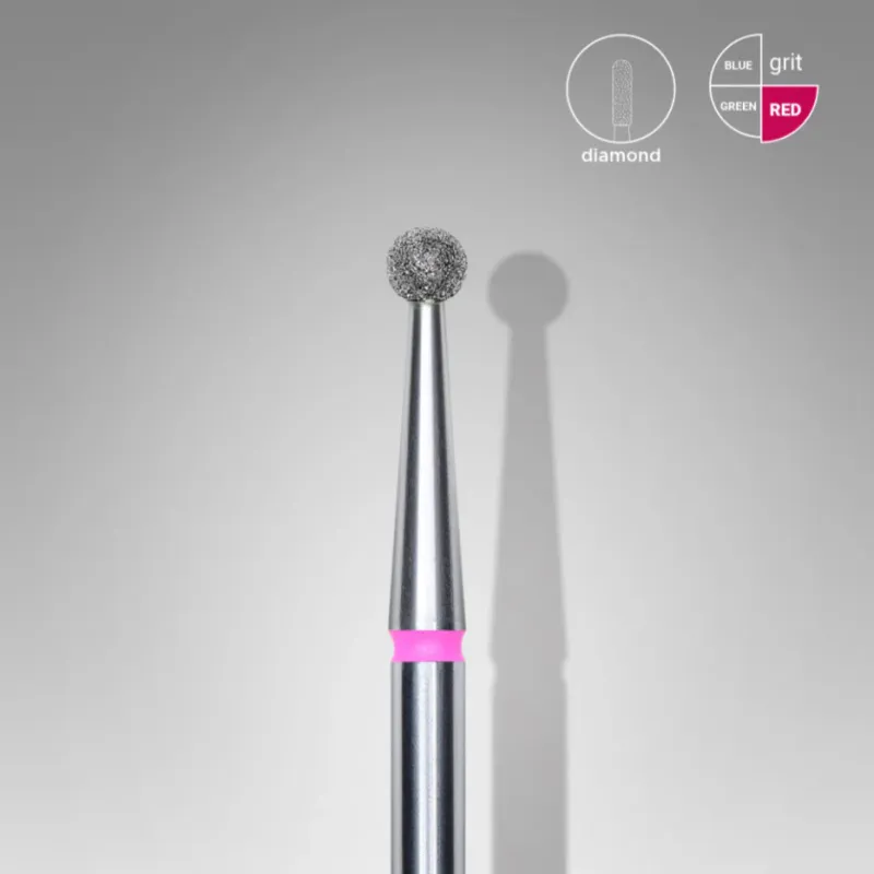 Fresa diamante STALEKS💎Bola pequeñ grano fino(Rojo)2,5mm