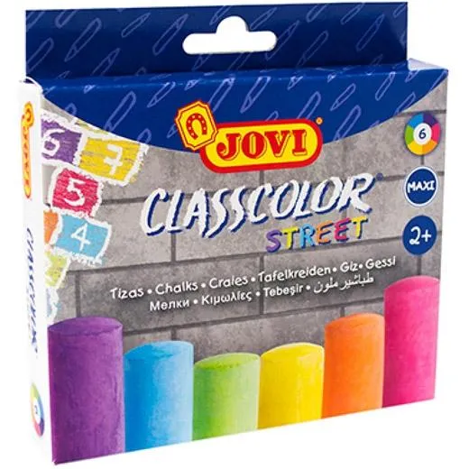 JOVI TIZAS CLASSCOLOR STREET MAXI COLORES SURTIDOS +2 ÑOS CAJA 6 UD