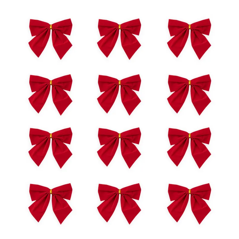 Lazos navideños rojos 5x5,5cm 12 uds.