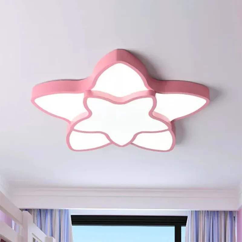 Lámpara de techo acrílica de 2 estrellas con montaje empotrado LED Undertint de dibujos animados para dormitorio infanti...