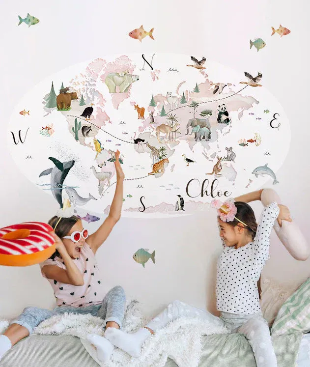 MAPA MUNDI II Vinilo infantil personalizable