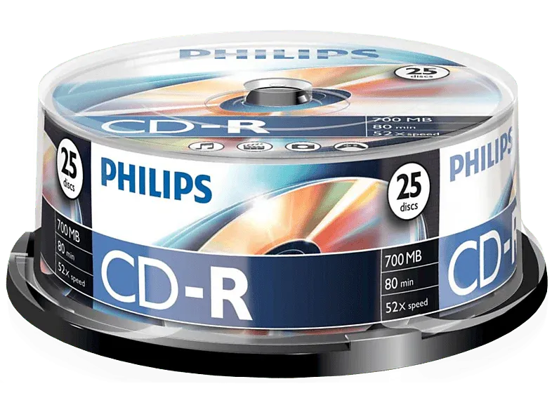 PHILIPS Pack 25 CD-R 700 MB 52 x (CR7D5NB25/00) CD vierge