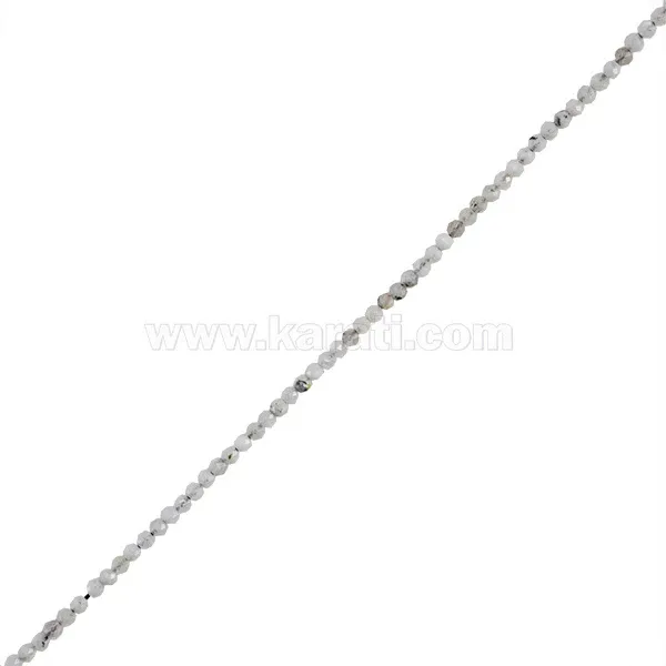 Piedra Luna Esfera Facetada 2.5x2.5mm Blanco