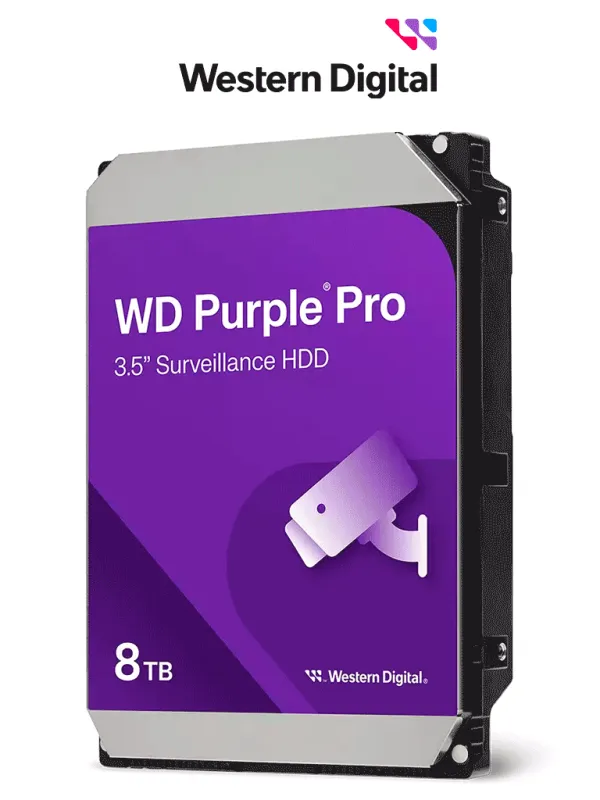 WESTERN DIGITAL WD8002PURP - Disco Duro de 8TB Purple PRO / Particular para Videovigilancia con IA / Tecnologí IA AllFram...