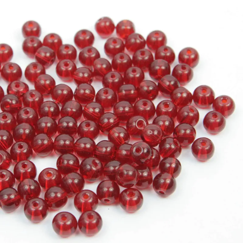 Art.10343 Bolita Cristal Rojo 6mm 100pz Rojo