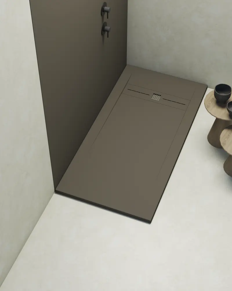Bambú Ecológico Suave Plato de ducha poalgi - 70x100 cm - tundra - serie gneis - extraplano