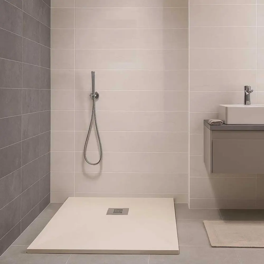 Piatto doccia qualità Premium Exclusivo Evo 90x200 mineralmarmo colore Crema superficie Antibatterica