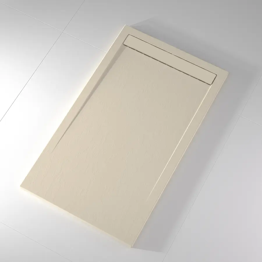 Plato de ducha pizarra clever crema 80x80 cm en Blanco Hueso