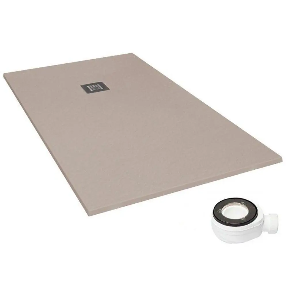 Plato de ducha sin procesar moka - 80x80cm - resina con cargas minerales