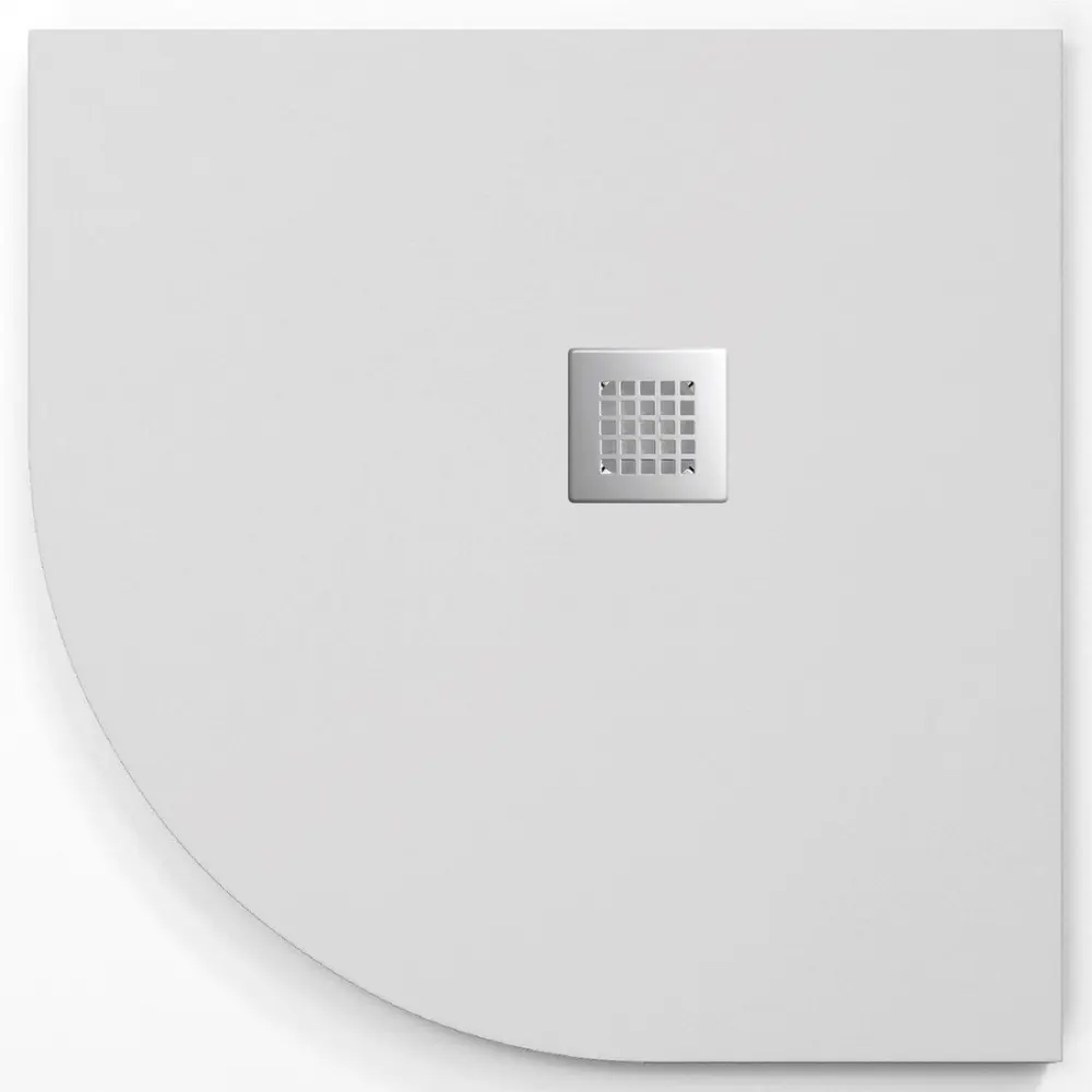 Toalla de Baño Absorbente Plato de ducha onda curve blanco 90x90 cm (radio 55) rejilla inox