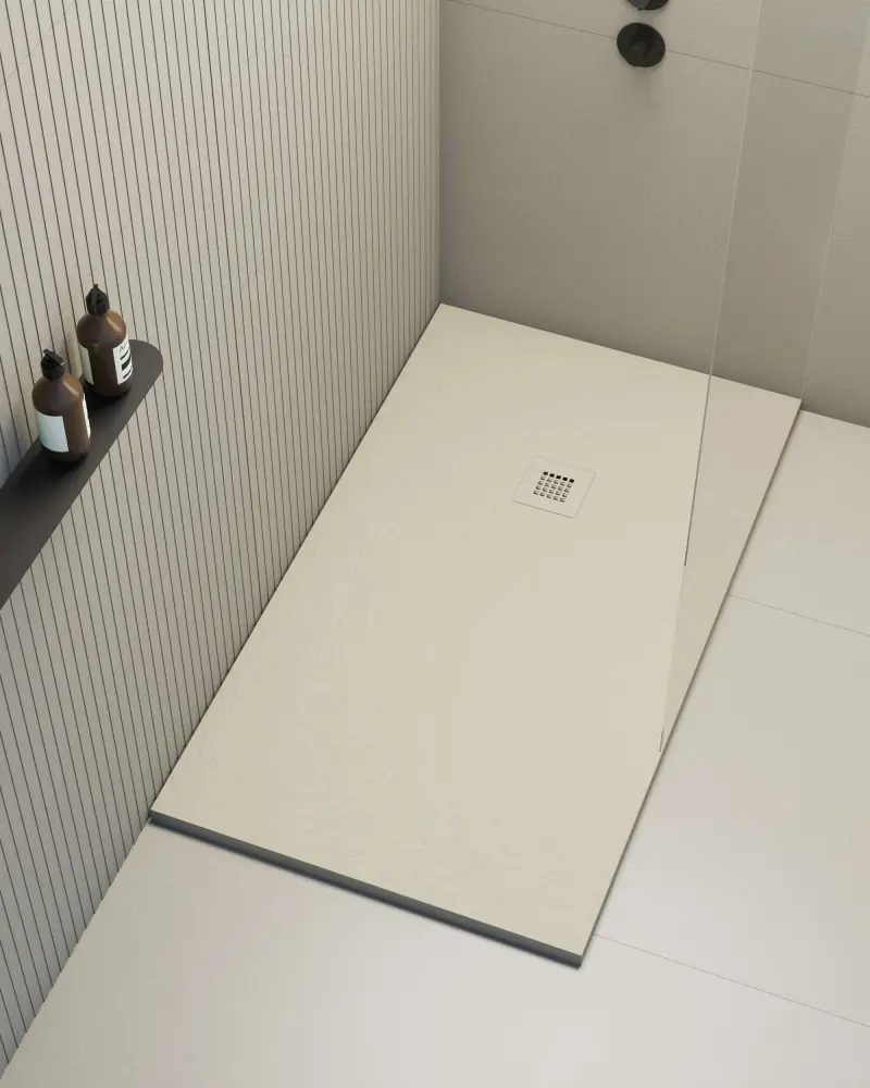 Toalla de Baño Grande Plato de ducha poaLGi - 80x90 cm - perla - extraplano, antideslizante